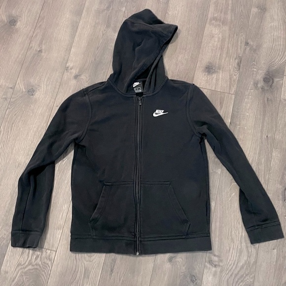 CHILDREN/ YOUTH BLACK NIKE HOODIE. SIZE XL FRONT ZIPPER. GOOD CONDITION. - Picture 2 of 5